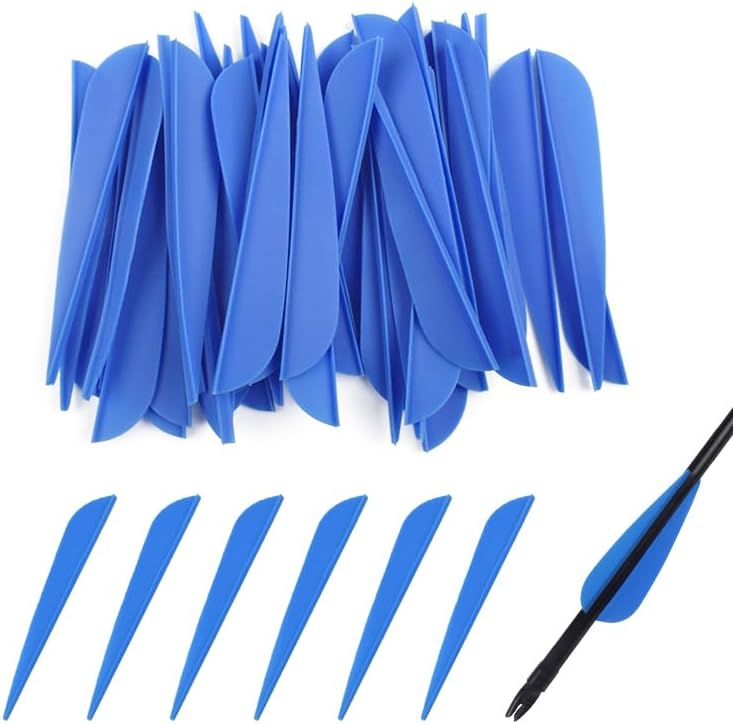 TY Archery 4 Inch Archery Fletches Plastic TPU Fletching Vanes Feathers Vane DIY for Archery Arrows Carbon Arrow Hunting Target Shooting - Pack of 50 - Image 1